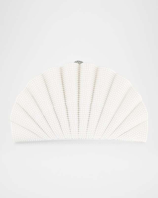 Origami Pearly Embellished Fan Clutch Bag